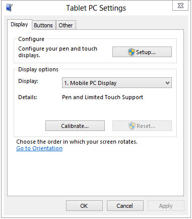 tablet pc settings windows 7